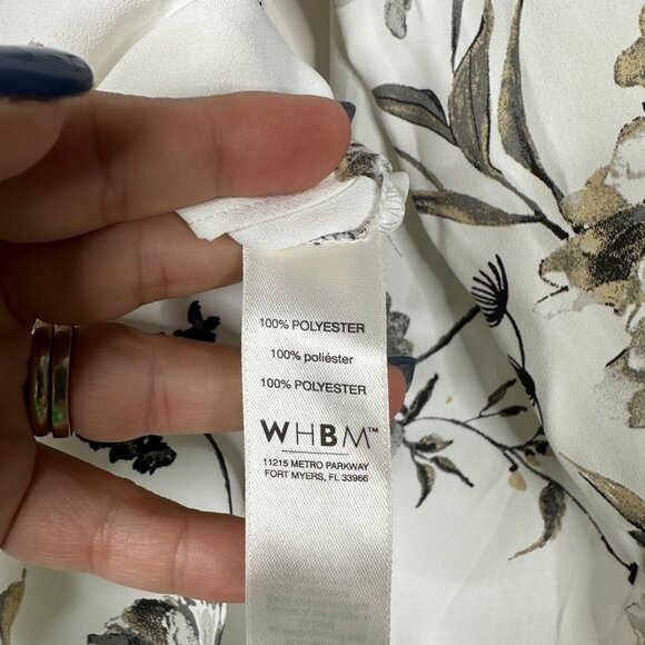 2/$30 White House Black Market Floral Print V-Neck Blouse Small #A0397 - Picture 8 of 9